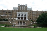 Mrs. Lindstrom in front of Central High School, Little Rock, Arkansas Mrs. Lindstrom in front of Central High School, Little Rock, Arkansas